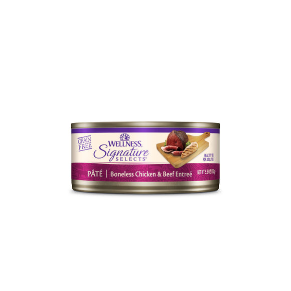 Wellness Core Signature Select Grain Free Pate Boneless Chicken & Beef Entree Wet Food for Cats (5.3oz)