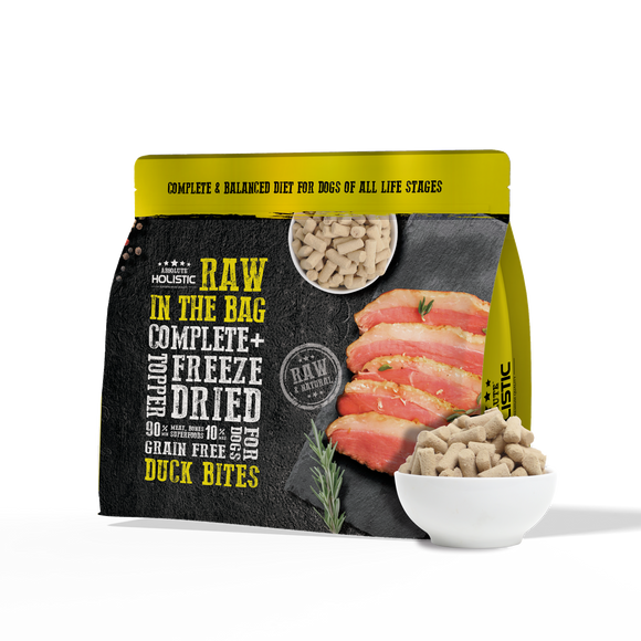 Absolute Holistic Raw in the Bag Complete Freeze Dried Dog Food - Duck Bites (14oz)