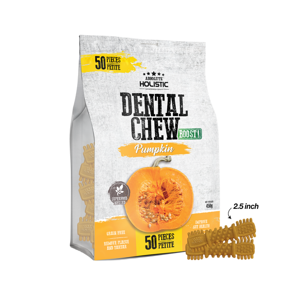 Absolute Holistic Boost! Pumpkin Dog Dental Chew Jumbo Pack for Dogs (2 sizes)