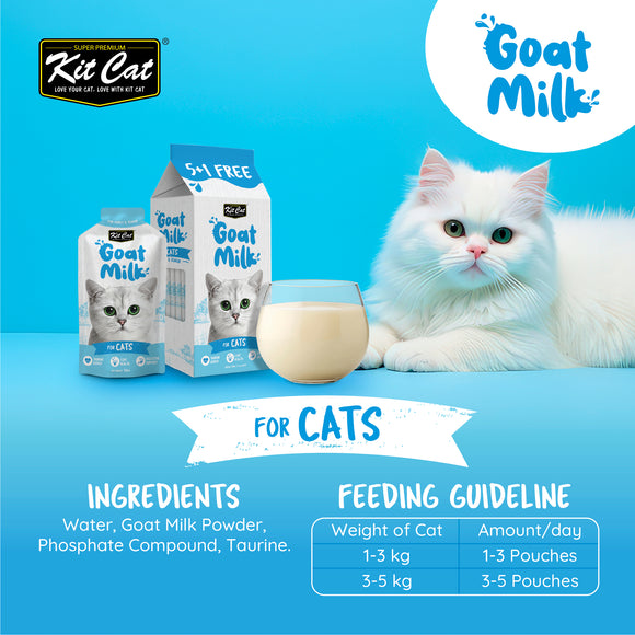 [Bundle of 4] Kit Cat Lactose-Free Goat Milk Pouches for Cats (50ml x 6)