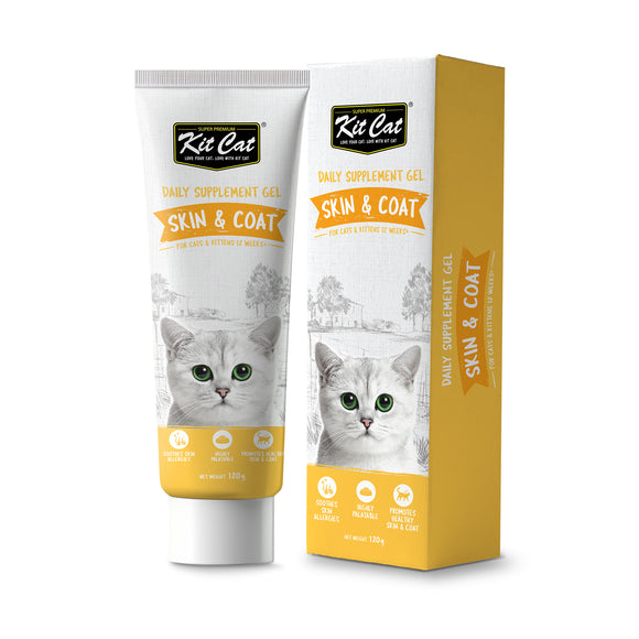 Kit Cat Daily Nutritional Supplement Gel For Cats & Kittens - Skin & Coat (120g)