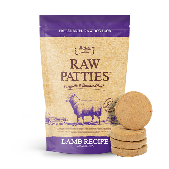 Absolute Bites Freeze Dried Raw Patties Dog Food - Lamb Recipe (14oz)