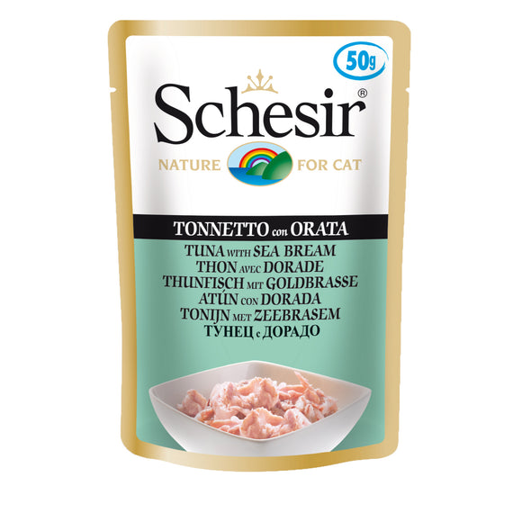 Schesir Pouches (Tuna with Sea Bream) for Cats (50g)