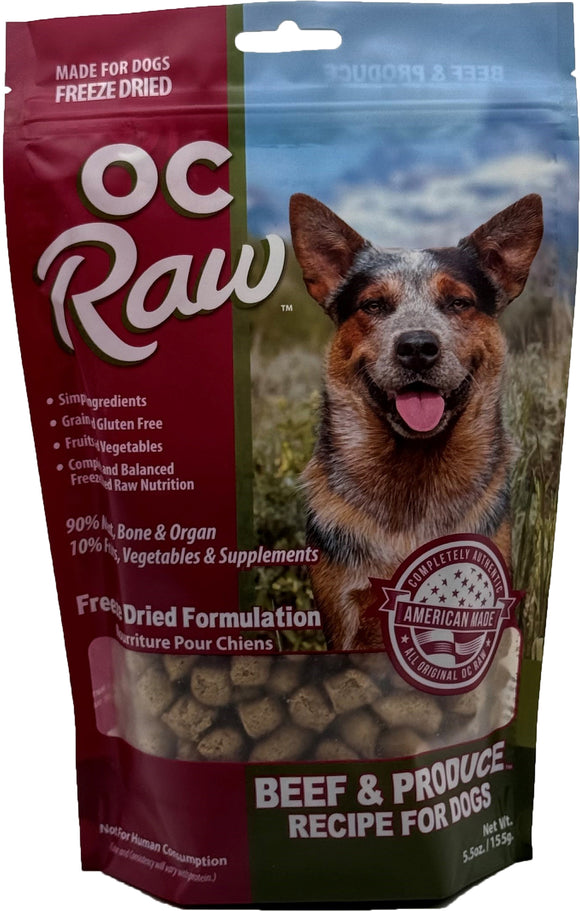 OC Raw Dog Meaty Rox Beef Freeze-Dried Dog Food (5.5oz)