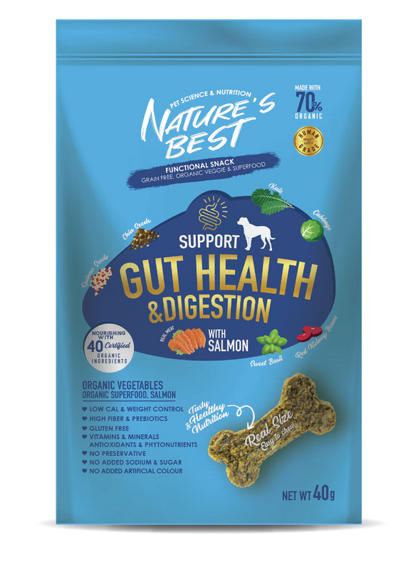 Nature’s Best Gut Health & Digestion Salmon Functional Snack for Dogs (40g)