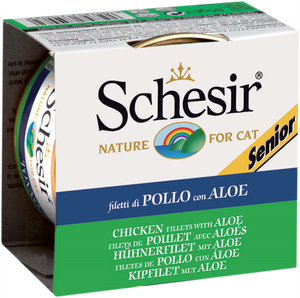 Schesir Can in Jelly (Senior Chicken Fillets with Aloe) for Cats (85g)