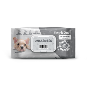 Absorb Plus Charcoal Pet Wipes (Unscented) 80pcs