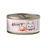 [Bundle of 24] Jollycat Classic Gravy & Jelly Fresh White Meat Tuna & Crab Surimi in Gravy Wet Canned Food for Cats (80g)