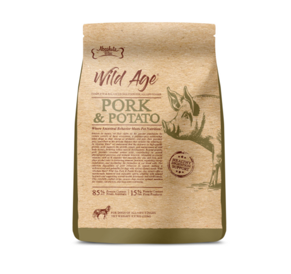 Absolute Bites Wild Age Pork & Potato Kibble for Dogs (2 sizes)