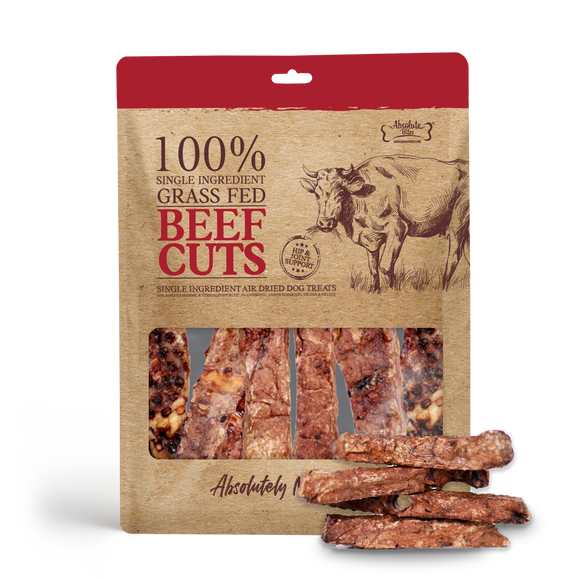 Absolute Bites Single Ingredient Air Dried Treats for Dogs - Grass Fed Beef Cuts (50g)