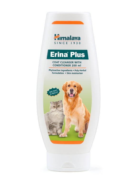 Himalaya ERINA Plus Coat Cleanser with Conditioner for Dogs & Cats (200 ml)