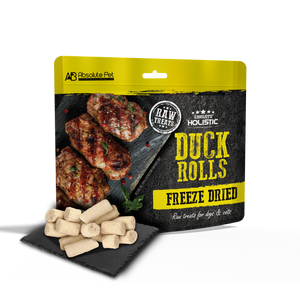 Absolute Holistic Freeze Dried Raw Treats for Cats & Dogs - Duck Rolls (60g)