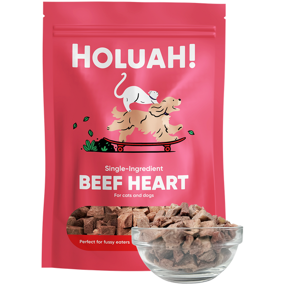Holuah! Freeze Dried Single Ingredients Beef Heart Treats for Dogs & Cats (70g)