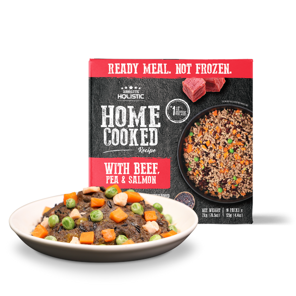 Absolute Holistic Home Cooked Style Recipe Gently Cooked Dog Food (2kg) - Beef, Peas & Salmon