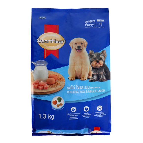 Smartheart Chicken, Egg & Milk Flavor Dry Food for Puppy (1.3kg)