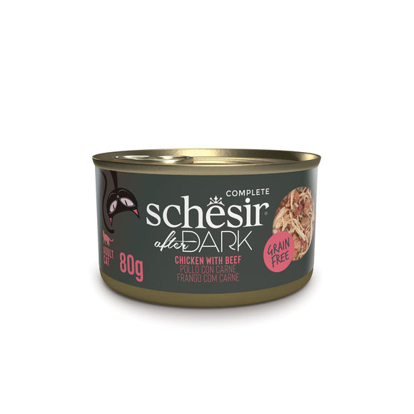 Schesir After Dark Wholefood Wet Food for Cats - Chicken with Beef (80g)