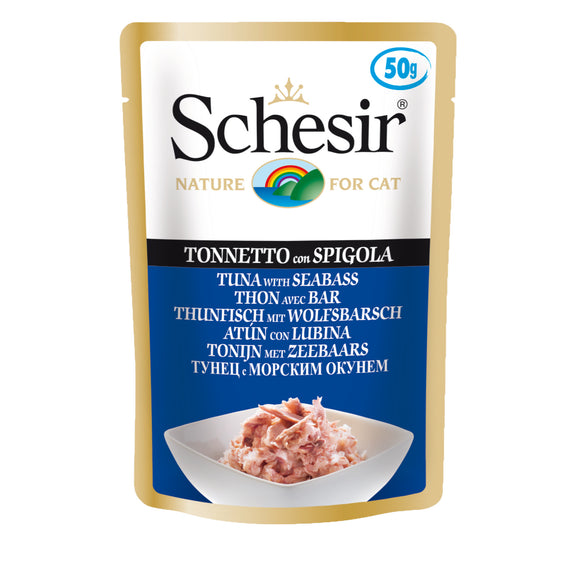 Schesir Pouches (Tuna with Seabass) for Cats (50g)