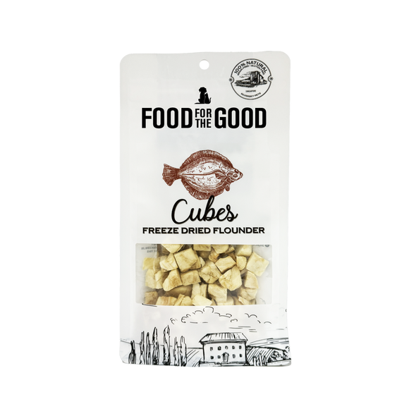 Food For The Good - Freeze Dried Flounder Cubes Cat & Dog Treats (40g)