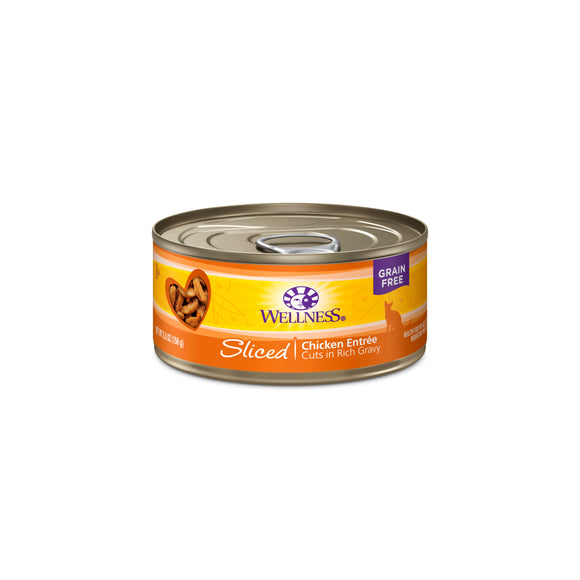 Wellness Complete Heath Grain Free Chicken Entree Cuts in Rich Gravy Sliced Canned Food for Cats (5.5oz)