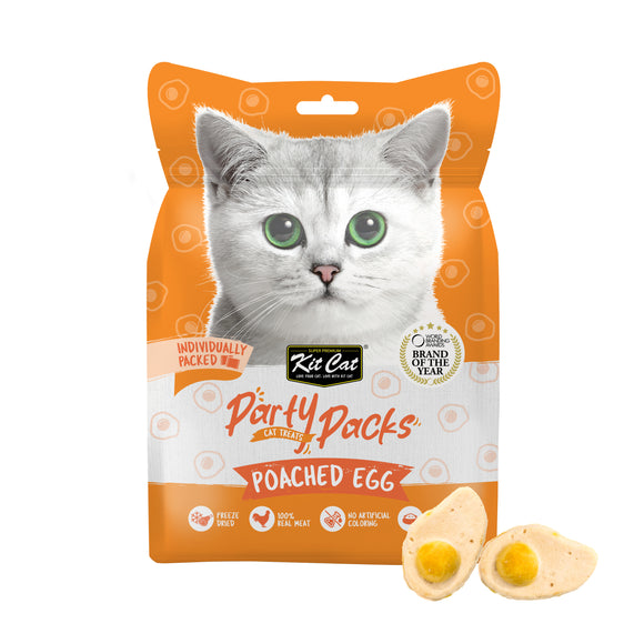 Kit Cat Party Packs Freeze Dried Treats for Cats - Poached Egg (30g)