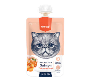 Wanpy Tasty Meat Paste Salmon Chicken & Carrot for Cats (90g)