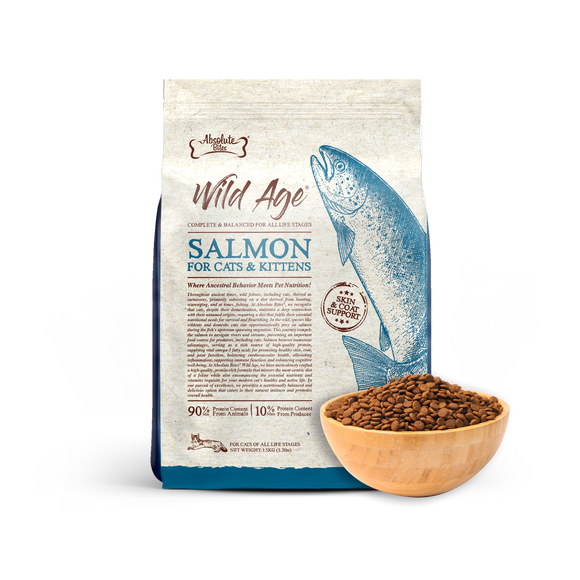 Absolute Bites Wild Age Complete & Balanced Dry Cat Food - Salmon (2 sizes)