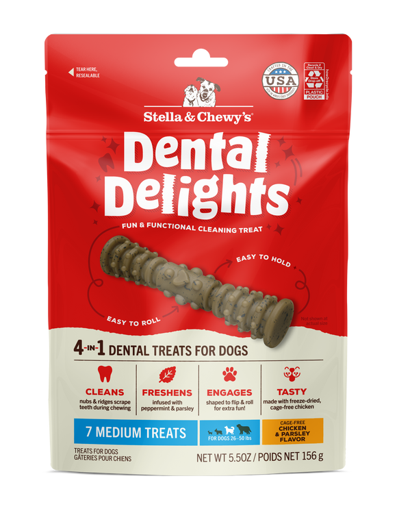 Stella & Chewy's Dental Delights Dog Treats -  Medium (7pcs)