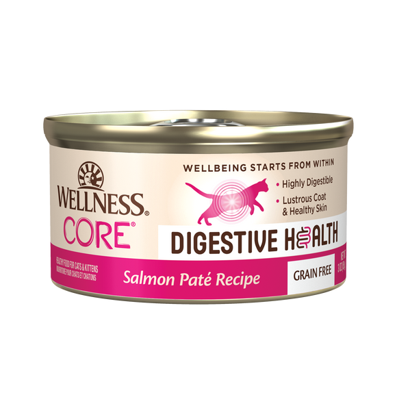 Wellness Core Core Digestive Health Salmon Pate Wet Food for Cats (3oz)
