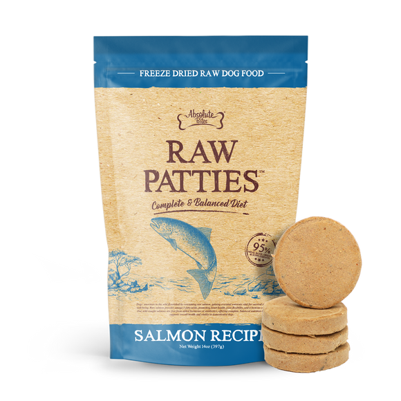 Absolute Bites Freeze Dried Raw Patties Dog Food - Salmon Recipe (14oz)