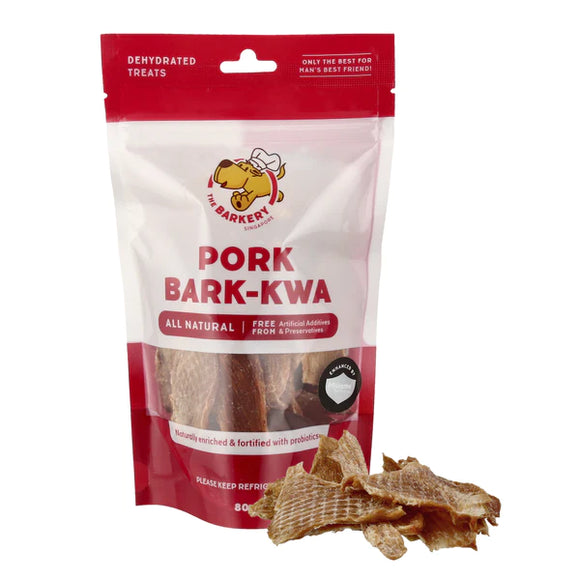 The Barkery Dehydrated Bark-Kwa (Pork) Treats for Dogs (2 sizes)