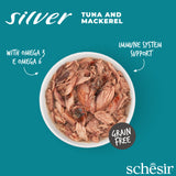 Schesir Silver Wholefood - Tuna and Mackerel in Broth for Cats (70g)