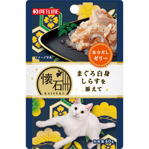 [Bundle of 10] Petline Kaiseki Pouch Maguro White Meat with Shirasu in Jelly for Cats (40g x 10pcs)