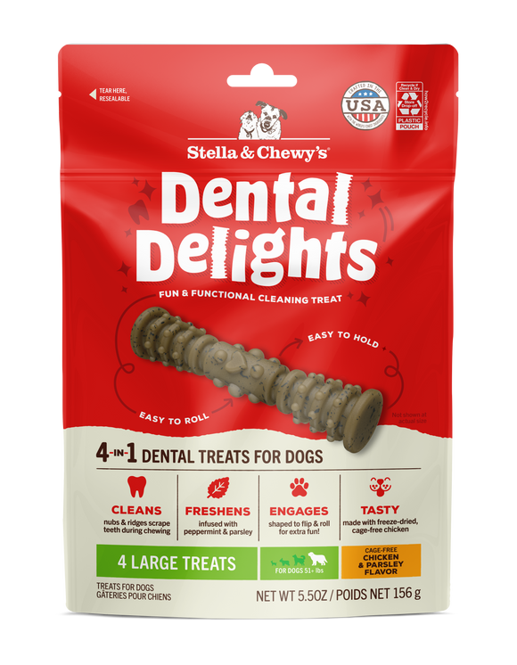 Stella & Chewy's Dental Delights Dog Treats -  Large (4pcs)