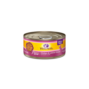 Wellness Complete Health Grain Free Chicken & Lobster Dinner Pate Canned Food for Cats (5.5oz)