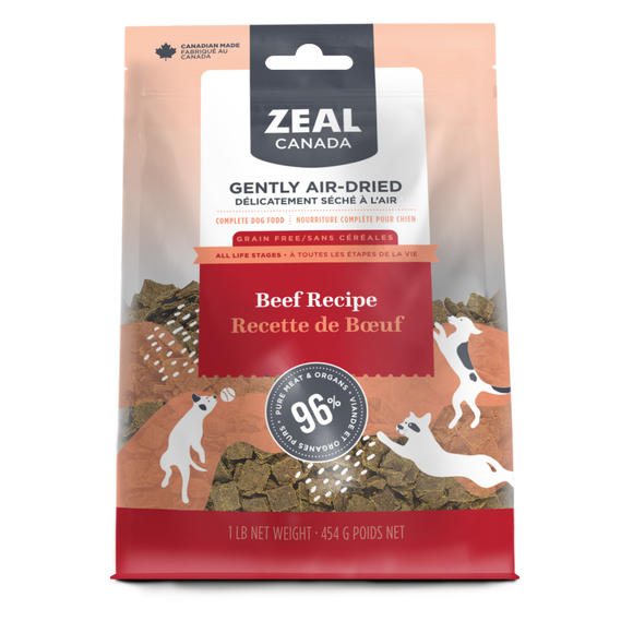 Zeal Canada Gently Air-Dried Beef Recipe Dry Dog Food [Wt : 1lb/454 g]