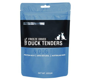 Freeze Dry Australia Freeze Dried Duck Tenders Treats for Dogs & Cats (100g)
