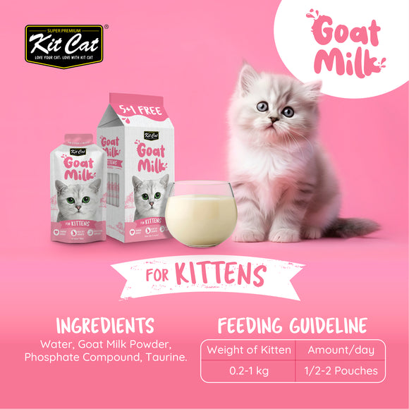[Bundle of 4] Kit Cat Lactose-Free Goat Milk Pouches for Kittens (50ml x 6)