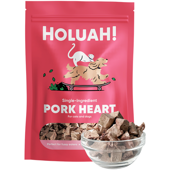 Holuah! Freeze Dried Single Ingredients Pork Hearts Treats for Dogs & Cats (70g)