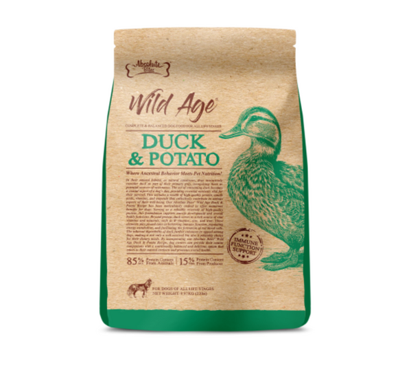 Absolute Bites Wild Age Duck & Potato Kibble for Dogs (2 sizes)