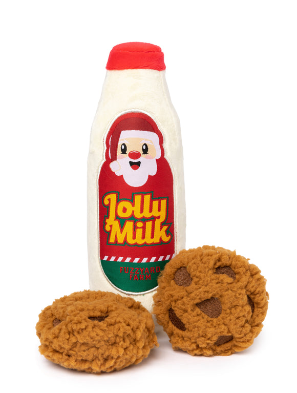 FuzzYard Christmas Dog Toy - Jolly Milk & Cookies [3 pk]