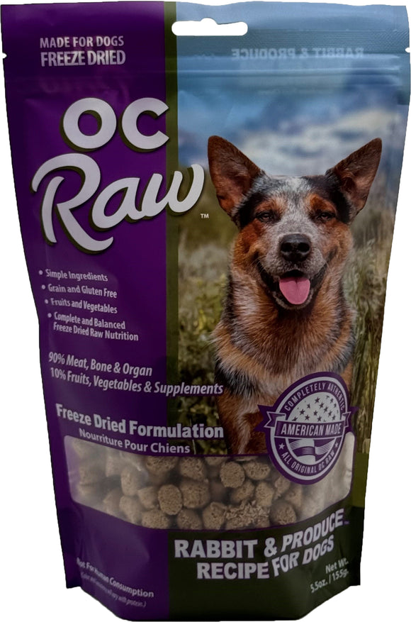 OC Raw Dog Meaty Rox Rabbit Freeze-Dried Dog Food (5.5oz)