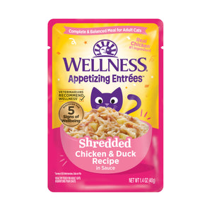 Wellness Appetizing Entrees Shredded Chicken & Duck Recipe Wet Cat Food (1.4oz)