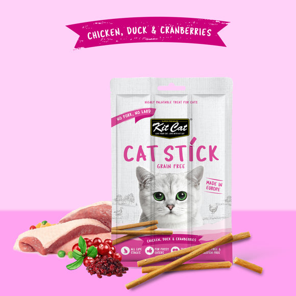 Kit Cat Grain Free Cat Stick - Chicken, Duck & Cranberries (3 sticks)