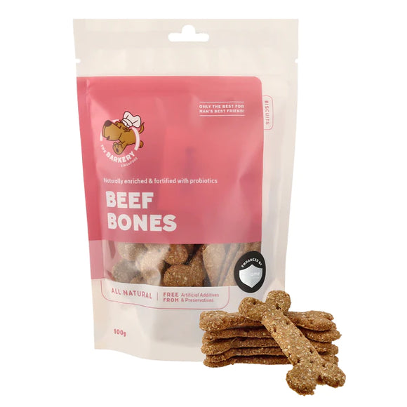 The Barkery Beef Bones Biscuits Treats for Dogs (2 sizes)