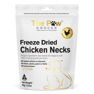 The Paw Grocer - Freeze Dried Chicken Necks Cat & Dog Treats [Wt : 90g]