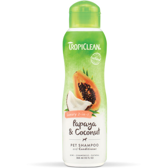 Tropiclean Luxury 2-in-1 Papaya & Coconut Pet Shampoo & Conditioner