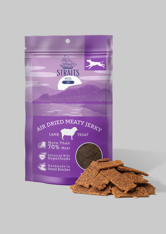 Straits Pets Air Dried Meaty Jerky (Lamb) For Dogs (100g)