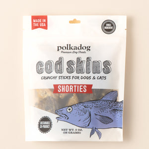 Polkadog Cod Skin Jerky Shorties Pouch Treats for Dogs (2oz)