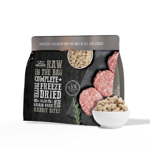 Absolute Holistic Raw in the Bag Complete Freeze Dried Dog Food - Rabbit Bites (14oz)