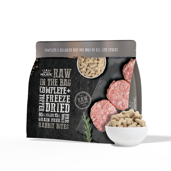 Absolute Holistic Raw in the Bag Complete Freeze Dried Dog Food - Rabbit Bites (14oz)